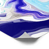 Blue Periwinkle Marble Fluid Art Poster (Hoek)