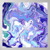 Blue Periwinkle Marble Fluid Art Poster (Voorkant)