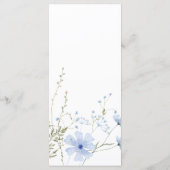 Blue Periwinkle Wildflower Wedding Flat Menu (Achterkant)