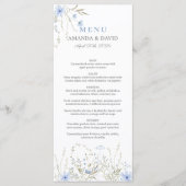 Blue Periwinkle Wildflower Wedding Flat Menu (Voorkant)