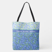Blue Periwinkles Ditsy Floral Mix'n'match Patronen Tote Bag (Achterkant)