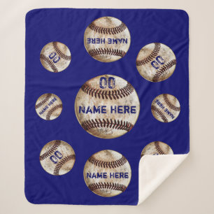 Blue Personal Baseball Throw Blanket, Sherpa