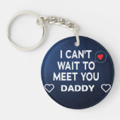 Blue Personalised Baby's Sonogram Verwacht papa Sleutelhanger (Voorkant)