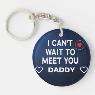 Blue Personalised Baby's Sonogram Verwacht papa Sleutelhanger