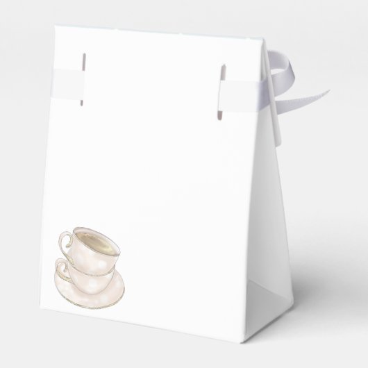 Blue Personalised Moederdag Tea Party Favor Box Bedankdoosjes (Achterkant)