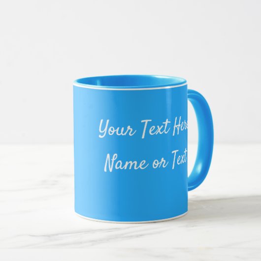 Blue Personalize Message Coffee Cup Gift Mok (Voorkant rechts)