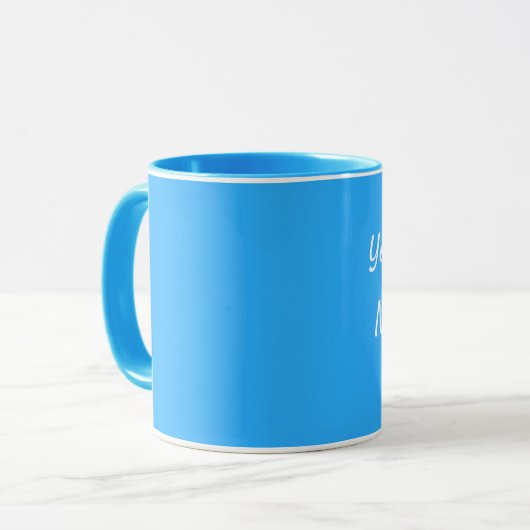 Blue Personalize Message Coffee Cup Gift Mok (Voorkant links)