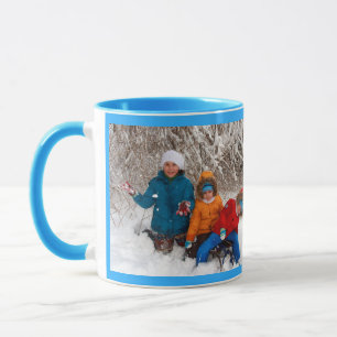 Blue personalize Photo Template Coffee Mok