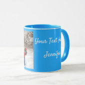 Blue personalize Photo Template Coffee Mok (Voorkant rechts)