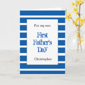 Blue Personalized 1st Vaderdag Son Kaart (Gele Bloem)