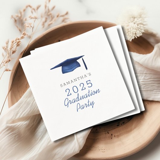 Blue Personalized 2025 Afstudeerfeest Servet