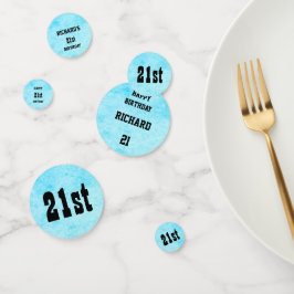 Blue Personalized 21st Birthday Confetti