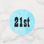 Blue Personalized 21st Birthday Confetti (Kleine voorkant)