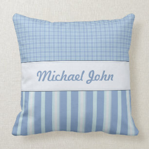 Blue Personalized Baby Nursery Pillow Kussen