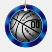 Blue Personalized Basketball Ornaments for Girls Keramisch Ornament (Achterkant)