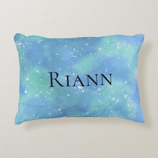 Blue Personalized Fantasy Princess Girly Accent Kussen (Voorkant)