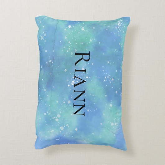 Blue Personalized Fantasy Princess Girly Accent Kussen (Achterkant (Verticaal))