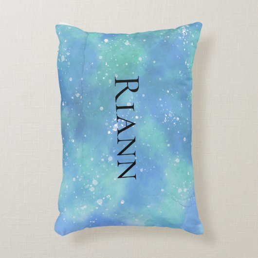 Blue Personalized Fantasy Princess Girly Accent Kussen (Voorkant(Verticaal))