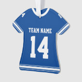 Blue Personalized Football Jersey Photo Ornament (voorkant)