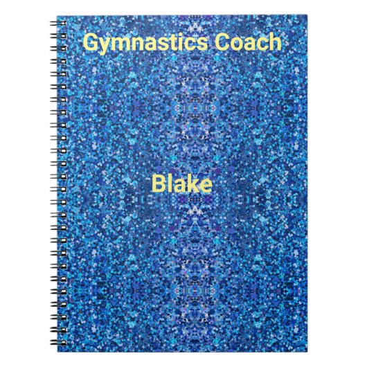 Blue Personalized Gymnastics Coach Notitieboek (Voorkant)