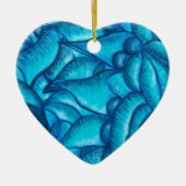 Blue Personalized I Love You Heart Pendant Keramisch Ornament (Voorkant)
