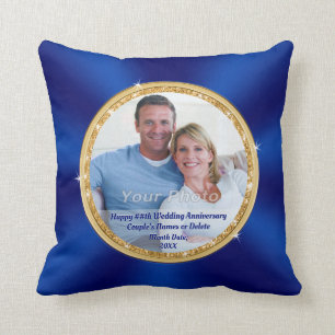 Blue Personalized Jubileum Photo Gifts, Delete Kussen