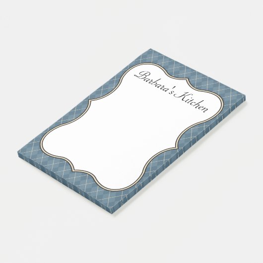 Blue Personalized Kitchen Notitieblok Gift Post-it® Notes (Schuin)