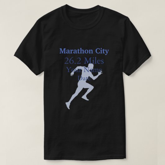 Blue Personalized Marathon Runner T-Shirt (Design voorkant)
