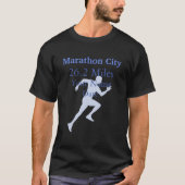Blue Personalized Marathon Runner T-Shirt (Voorkant)