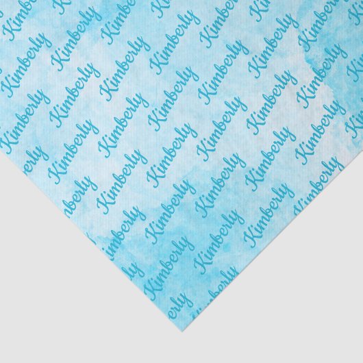 Blue Personalized Name Tissuepapier (Detail)