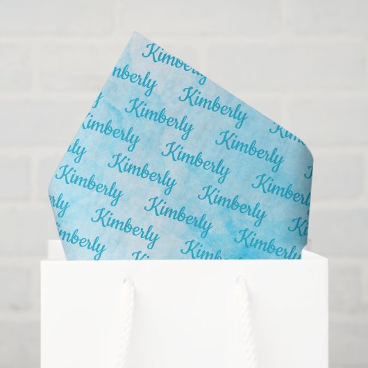 Blue Personalized Name Tissuepapier (Cadeauzakje)
