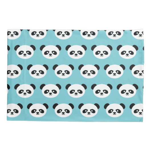 Blue Personalized Panda Beer Kinder Kawaii Kussensloop (Achterkant)