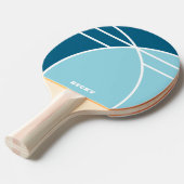Blue Personalized Ping Pong Paddle with Name Tafeltennisbatje (Voorkant Gekanteld)