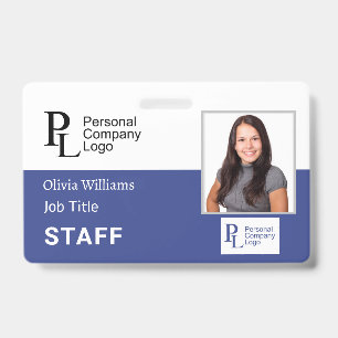 BLUE Persoonlijk Bedrijfs Personeel Foto Werknemer Badge