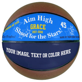 Blue Persoonlijke naam Team Stars Basketball Mini Basketbal