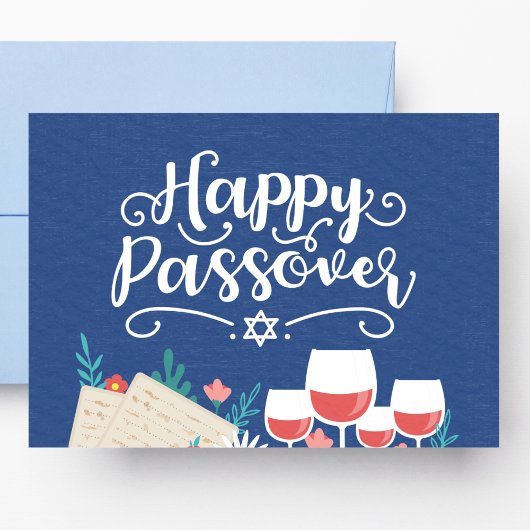 Blue Pesach Briefkaart