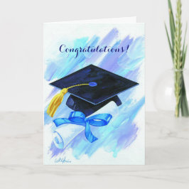 Blue pet afstuderen aanpasbare kaart