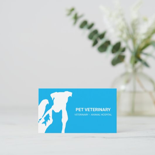 Blue Pet Boutique cat dog bird rabbit fish Vet Visitekaartje (Staand voorkant)