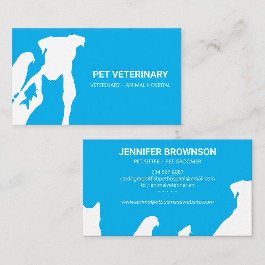 Blue Pet Boutique cat dog bird rabbit fish Vet Visitekaartje (Voorkant / Achterkant)