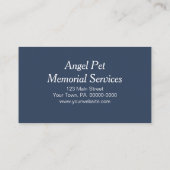 Blue Pet Guardian Angel Memorial Services Visitekaartje (Achterkant)