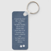 Blue Pet Memorial Gedicht & Pet Foto Sleutelhanger (Achterkant)