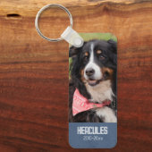 Blue Pet Memorial Gedicht & Pet Foto Sleutelhanger (Voorkant)