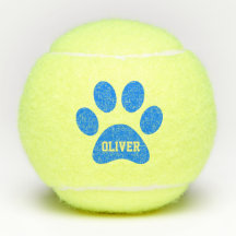 Blue Pet Paw Afdrukken - Aangepaste naam Speelgoed