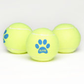 Blue Pet Paw Afdrukken - Aangepaste naam Speelgoed Tennisballen (Multi)