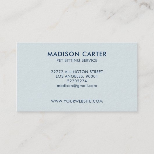 Blue Pet Sitting Service-Visitekaartje Visitekaartje (Achterkant)