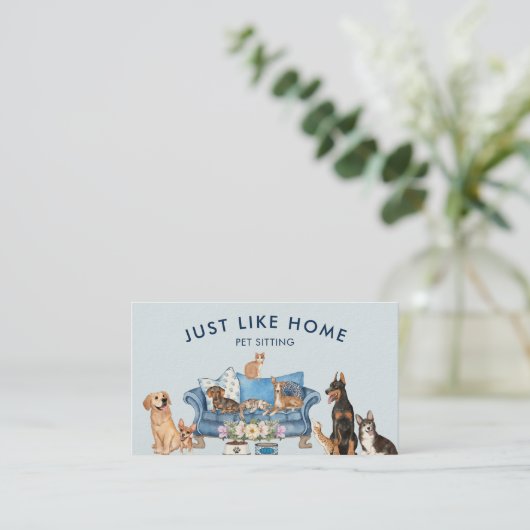 Blue Pet Sitting Service-Visitekaartje Visitekaartje (Staand voorkant)