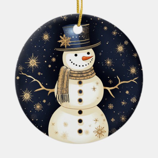 Blue Pet Snowman Ornament (Voorkant)