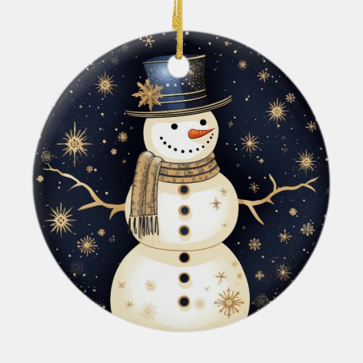 Blue Pet Snowman Ornament (Achterkant)