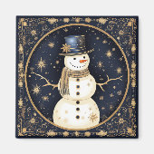 Blue Pet Snowman vakantiemagnet Magneet (Voorkant)