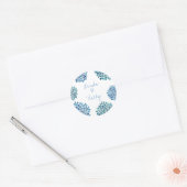 Blue Petal Bloom Burst Bruiloft Ronde Sticker Seal (Envelop)